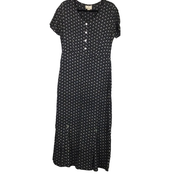 Nathalie Seaver Dresses & Skirts - VTG Nathalie Seaver Women's Geometric Round Neck Short Sleeve Black Maxi Dress 1